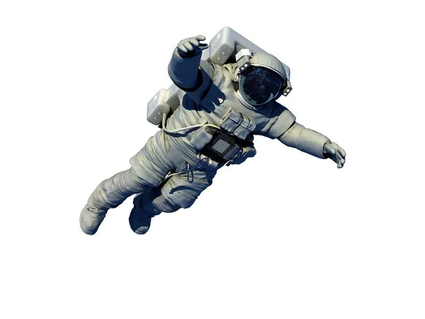 Astronauta Sfondo Bianco Rendering — Foto Stock
