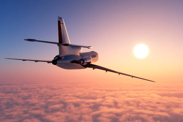 Passagierflugzeug Über Den Wolken Darstellung — Stockfoto