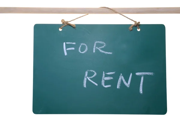 For rent sign on chalkboard — Stock Photo, Image