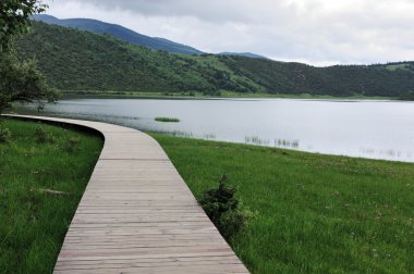 meadow lake yakınlarında yolda Plank