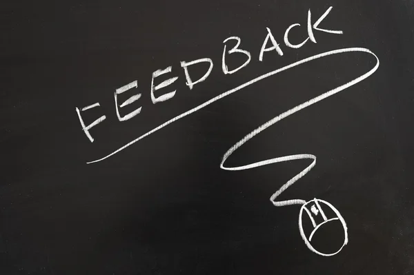 Feedback Wort und Maus Symbol — Stockfoto