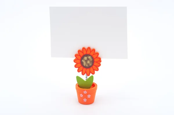 Weißes Papier auf Blumentopf — Stockfoto