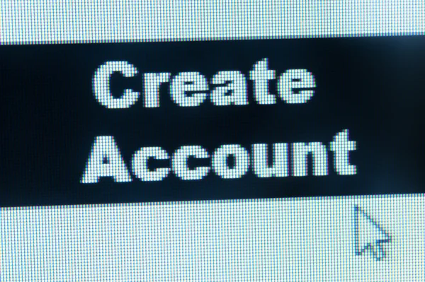 Create account words and cursor — Stock Photo, Image