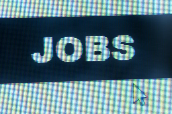 Jobs Wort und Cursor — Stockfoto