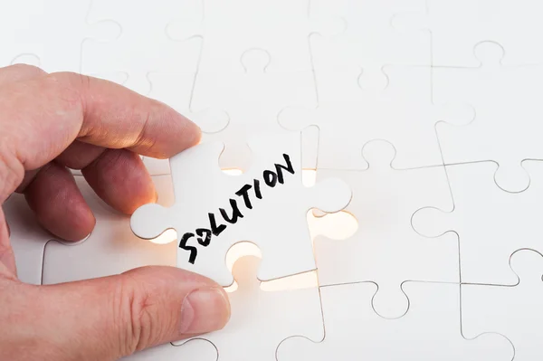 Puzzle with solution word — Stock Photo, Image