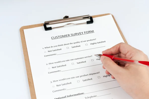 Customer survey form — Stock Photo, Image