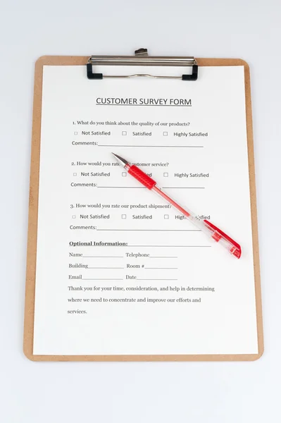 Customer survey form — Stock Photo, Image