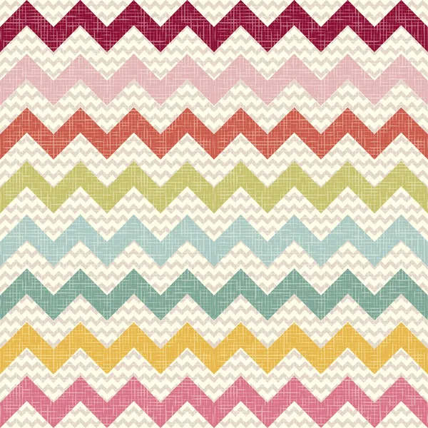 Seamless color chevron pattern on linen texture — Stock Vector