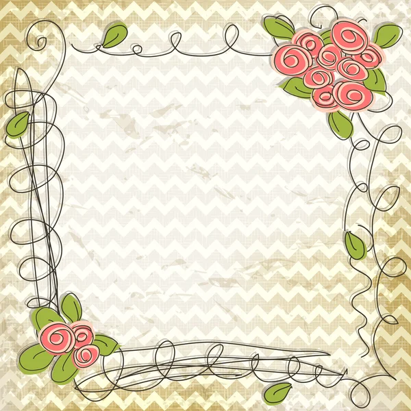 Moldura do doodle floral do vetor — Vetor de Stock