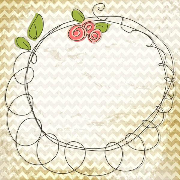 Vector floral doodle frame — Stockvector