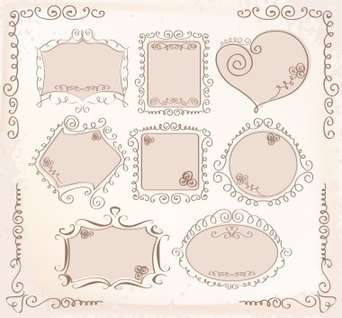 vektör doodle kare koleksiyonu
