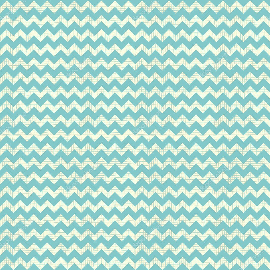 Vector Seamless chevron pattern on linen turquoise canvas background.