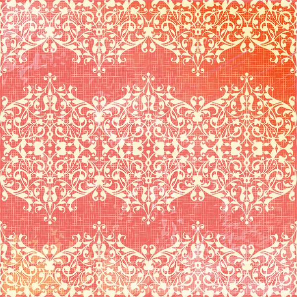 Vector vintage beige and pink floral seamless pattern — Stock Vector