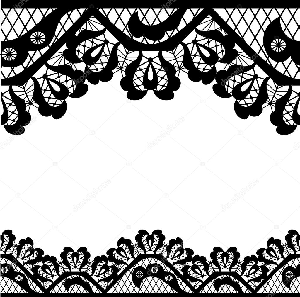 Black lace on white background and place for your text