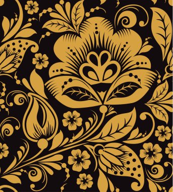 Hohloma floral pattern clipart