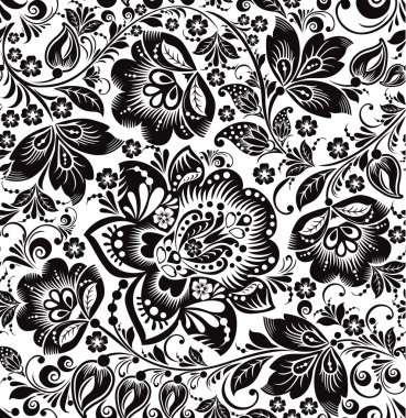 Vector floral background. Russian traditional ornament Hohloma. clipart