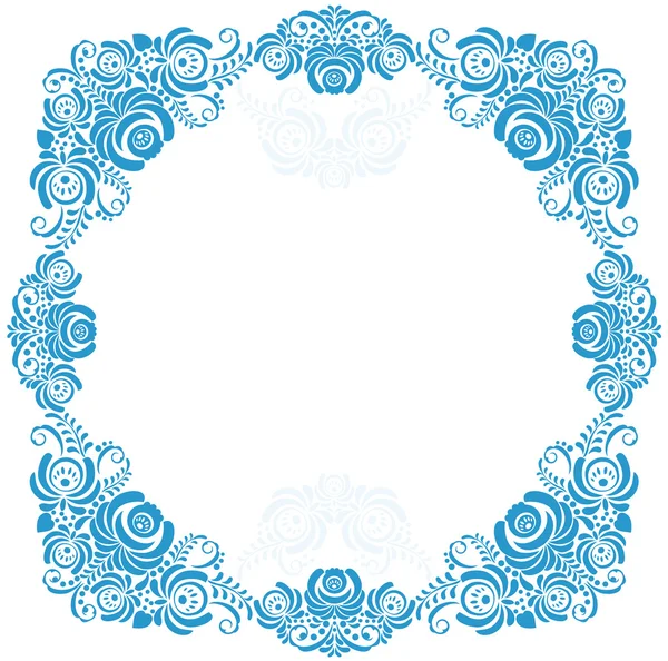 Russian ornaments art frames in gzhel style. Gzhel — Stock Vector