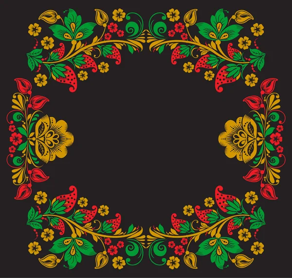 与传统的俄罗斯花 ornament.khokhloma 花卉图案的矢量背景. — 图库矢量图片
