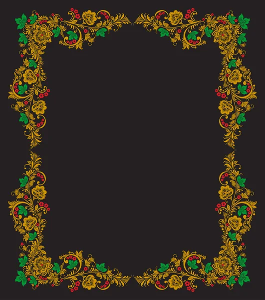 Elegante decoratieve Chochloma briefkaart frame — Stockvector