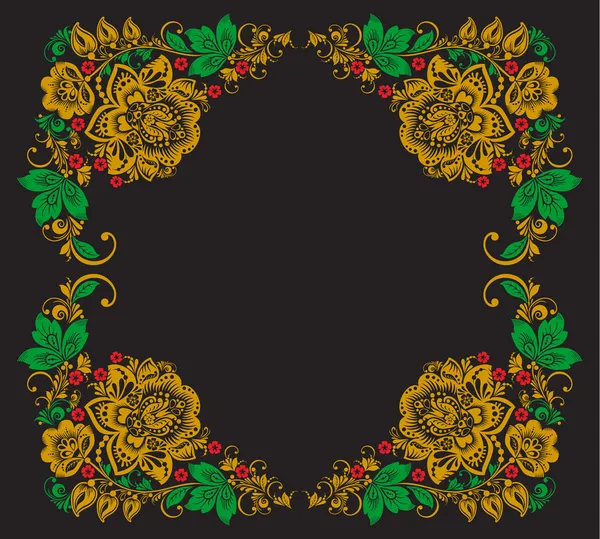 Fondo vectorial de patrón floral con adorno tradicional de flores rusas.Khokhloma . — Archivo Imágenes Vectoriales