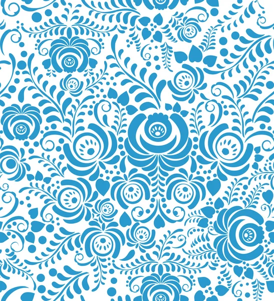 White and blue seamless pattern in Russian style gzhel — Stock Vector