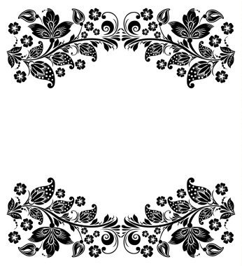 Vector floral arka plan. Rus geleneksel süsleme hohloma.