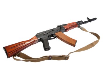 Kalashnikov assault rifle ak-74 isolated on a white background clipart