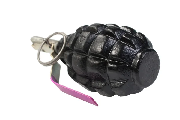 Grenade ananas noir isolée sur fond blanc — Photo