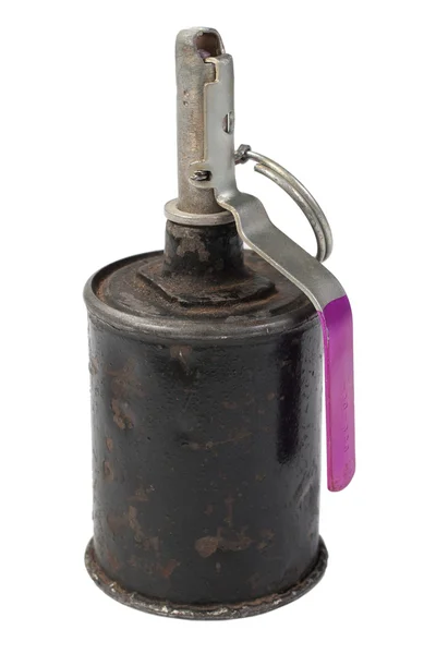 하얀 배경에 고립된 오래 된 수류탄 — 스톡 사진