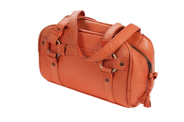 Orange learher bag — Stock Photo, Image