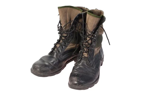 老用的丛林靴越南战争期间被隔绝 — 图库照片