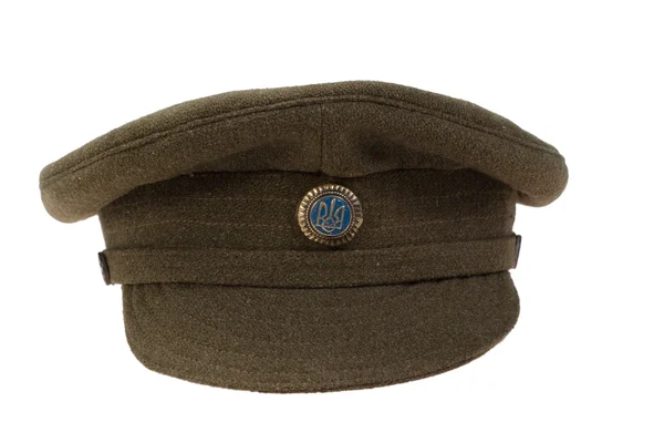 Casquette de l'armée ukrainienne Période de la Première Guerre mondiale isolée sur fond blanc — Photo