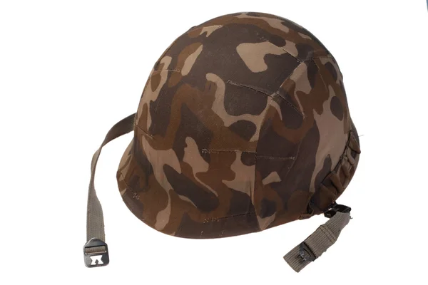 Американский военный шлем с советским камуфляжным покрытием — стоковое фото