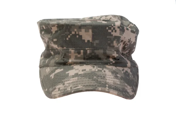 Modern us army camouflaged cap on a white background — Stock Photo, Image