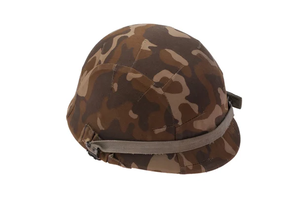 US military helmet with soviet camouflage cover — Stock Photo, Image