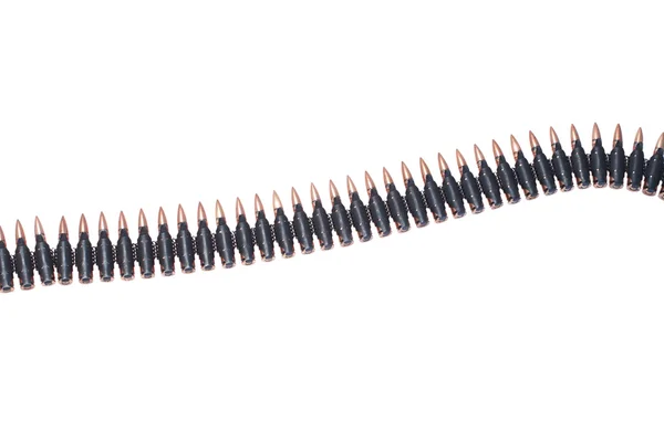 Chain of cartridges on white background — Stock Photo, Image