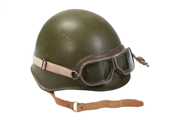 Casco di fanteria dell'esercito sovietico isolato su bianco — Foto Stock