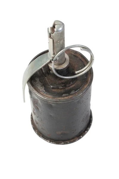 白地に隔離された古い手榴弾 — ストック写真