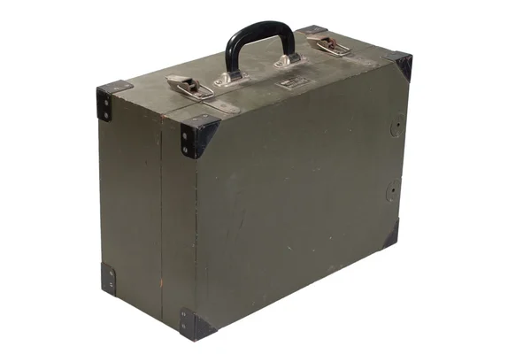 Vintage vert armée boîte de munitions isolée — Photo