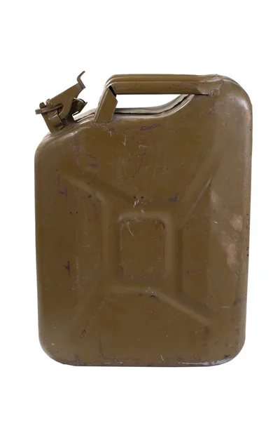 Jerrycan vert isolé sur fond blanc — Photo