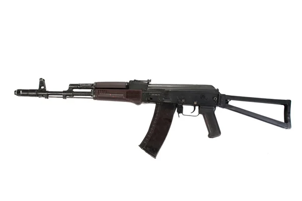 Kalashnikov assalto rifle aks 74 isolado em um fundo branco — Fotografia de Stock