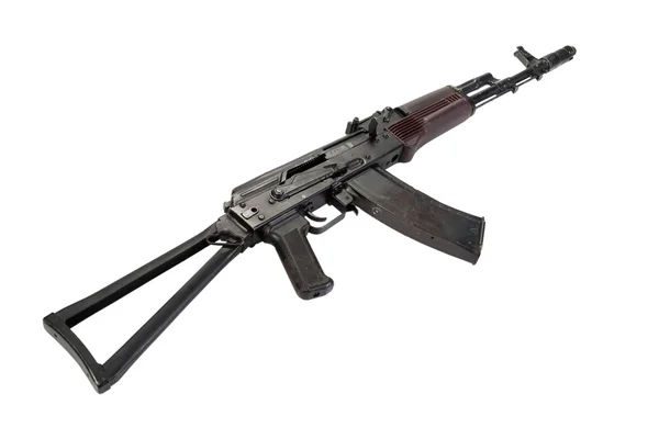 Rifle de asalto Kalashnikov aks74 aislado sobre un fondo blanco — Foto de Stock
