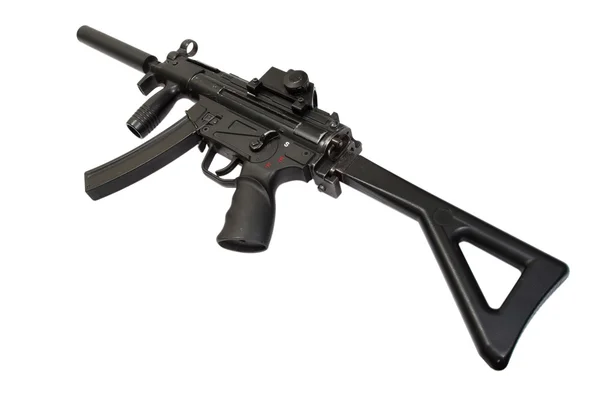 Submachine pistol med ljuddämpare — Stockfoto