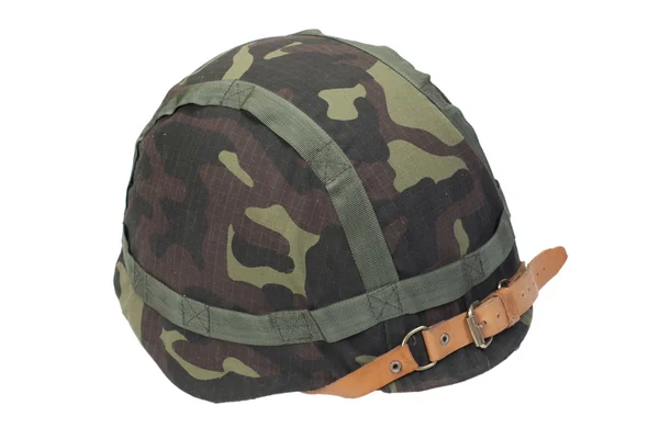 Helmet with camouflaged cover — Stock Photo, Image