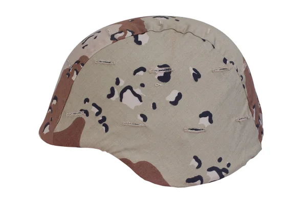 Nosotros los marines kevlar casco con una cubierta de camuflaje desierto — Foto de Stock