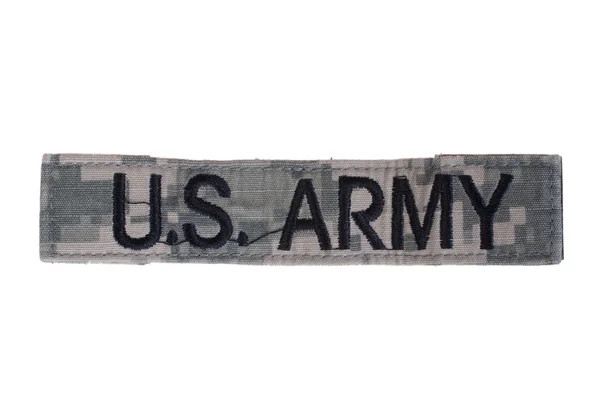 Nas armia zakamuflowane jednolitym nazwa odznaka — Zdjęcie stockowe
