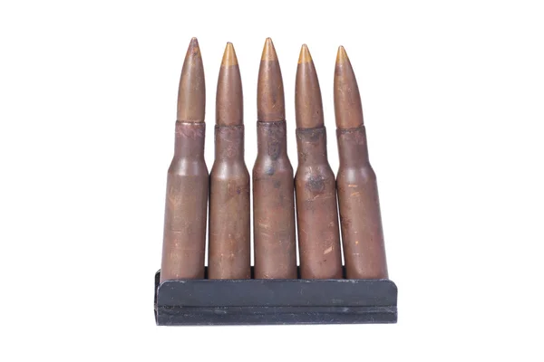 7.62 rifle cartridges — Stock Photo, Image