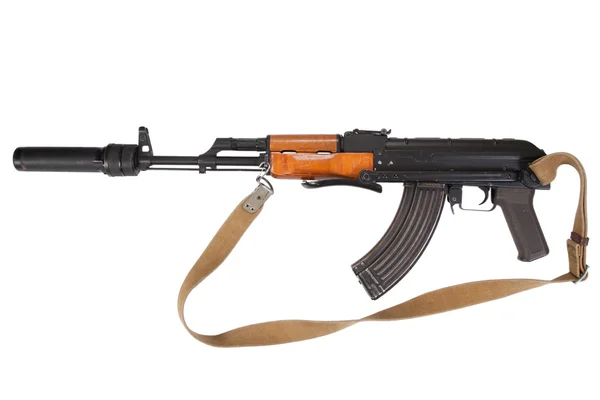 Kalashnikov met demper — Stockfoto