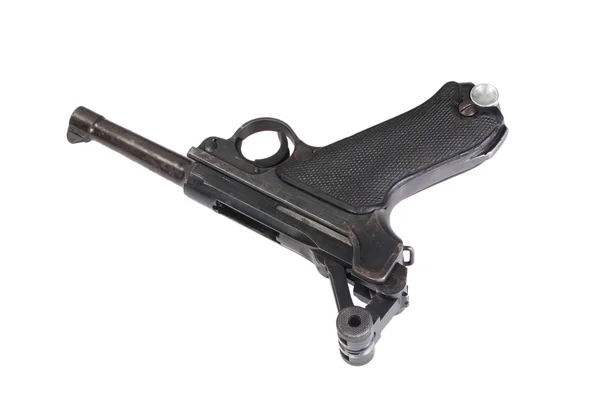 Luger p08 parabellum pistolet na białym tle — Zdjęcie stockowe