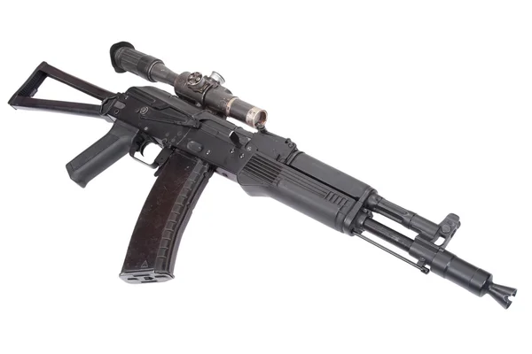 Assault rifle with optical sight — Stock Photo, Image